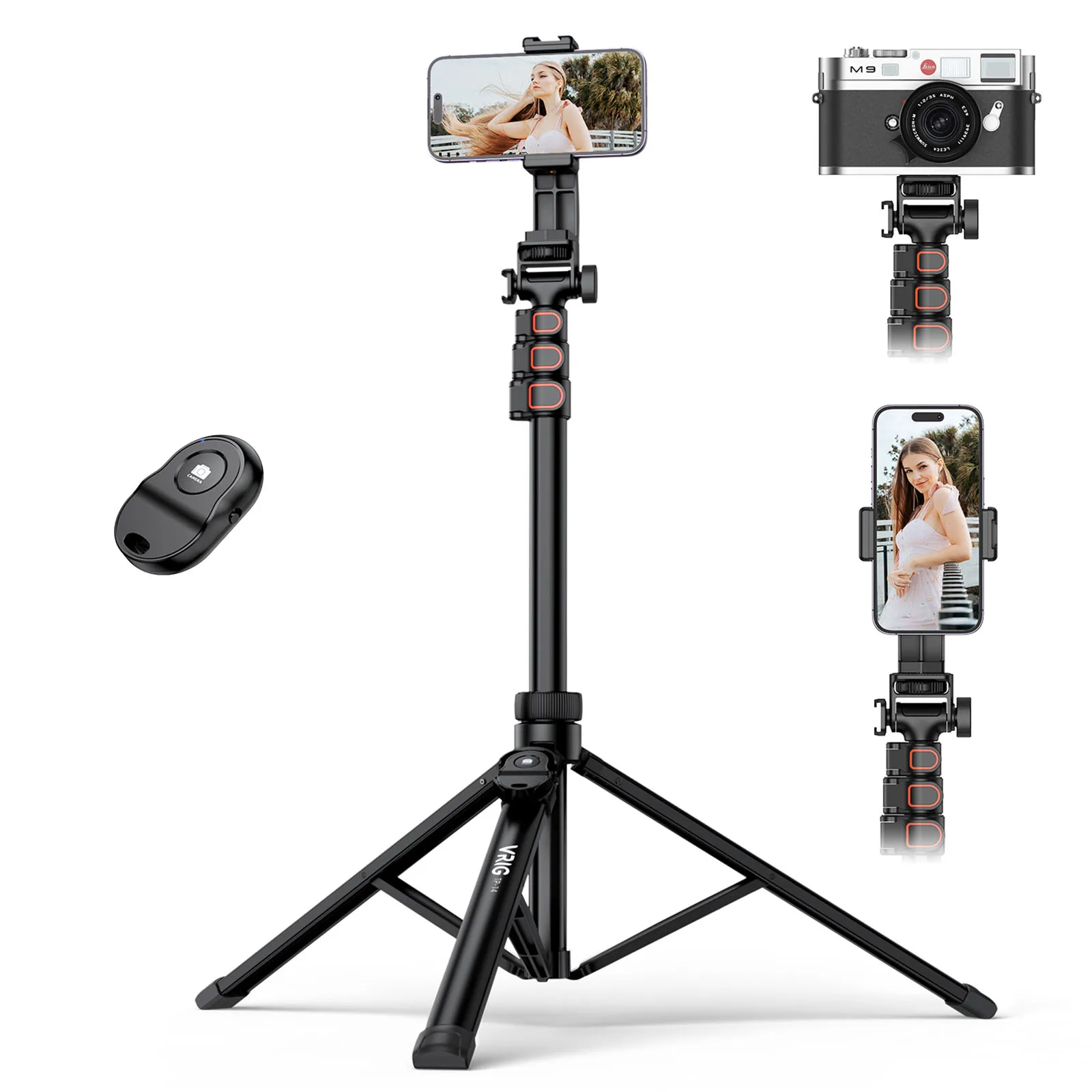 

Vrig UURig TP-14 160cm Phone Livestream Tripod W/ 1/4" Screw Adjustable Selfie Stick Tripod for Live Broadsword