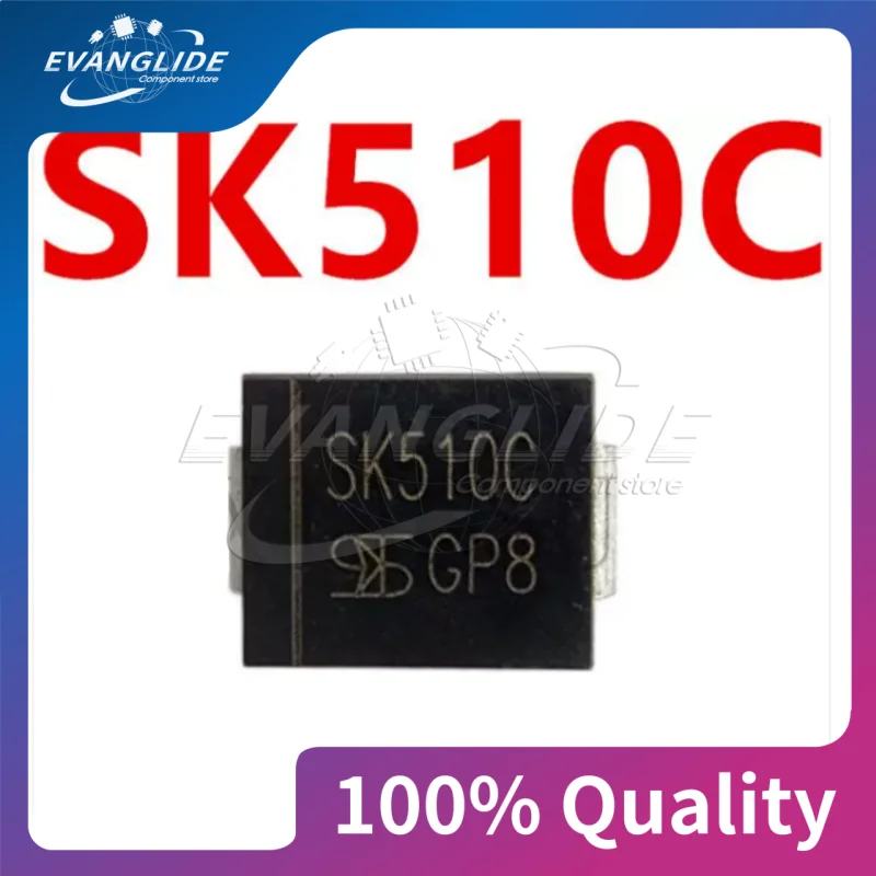 2-200 PCS/LOT SK510C SK510C SMC DO-214AB SS510 5A 100V Schottky diode 6.8*5.9mm