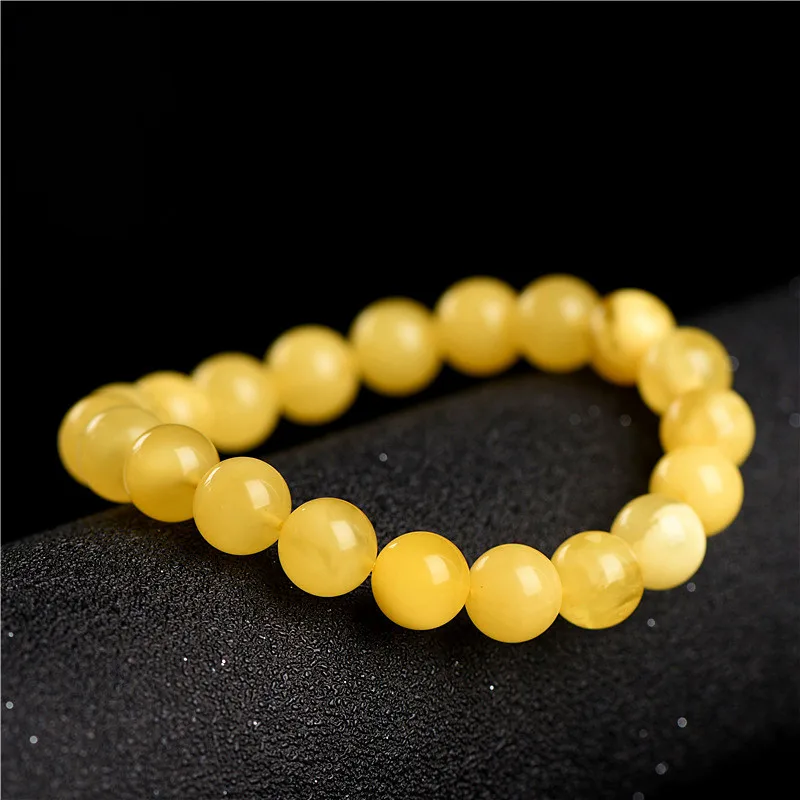 Natural Yellow Amber Round Beads Bracelet Women Yellow Amber Healing Stone Amber 8mm 9mm 10mm 11mm AAAAA