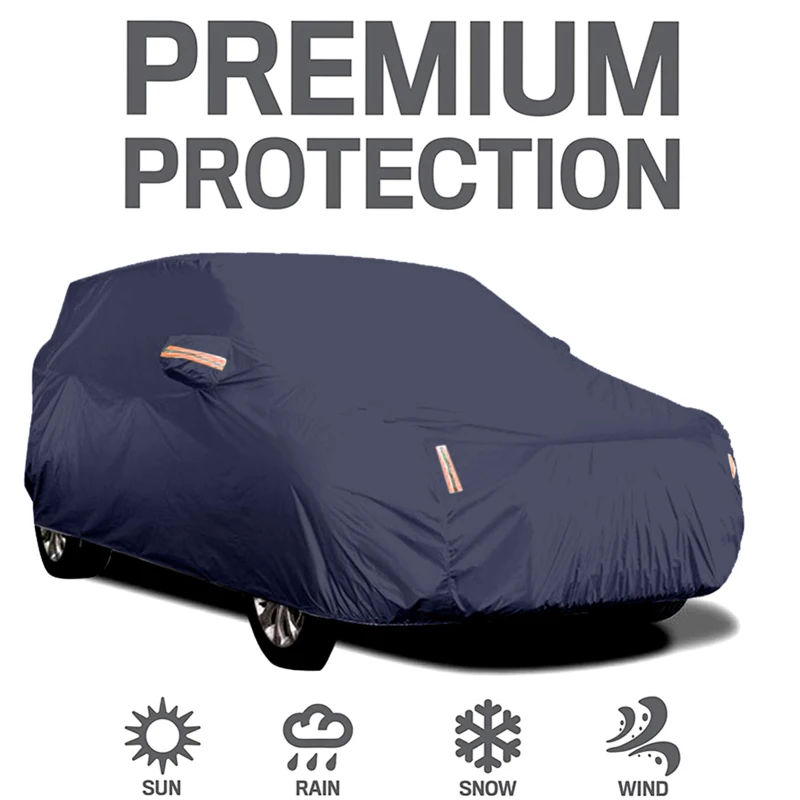 Car Cover Full Sedan Covers with Reflective Strip Sunscreen Protection Dustproof&Waterproof UV Scratch-Resistant Universal