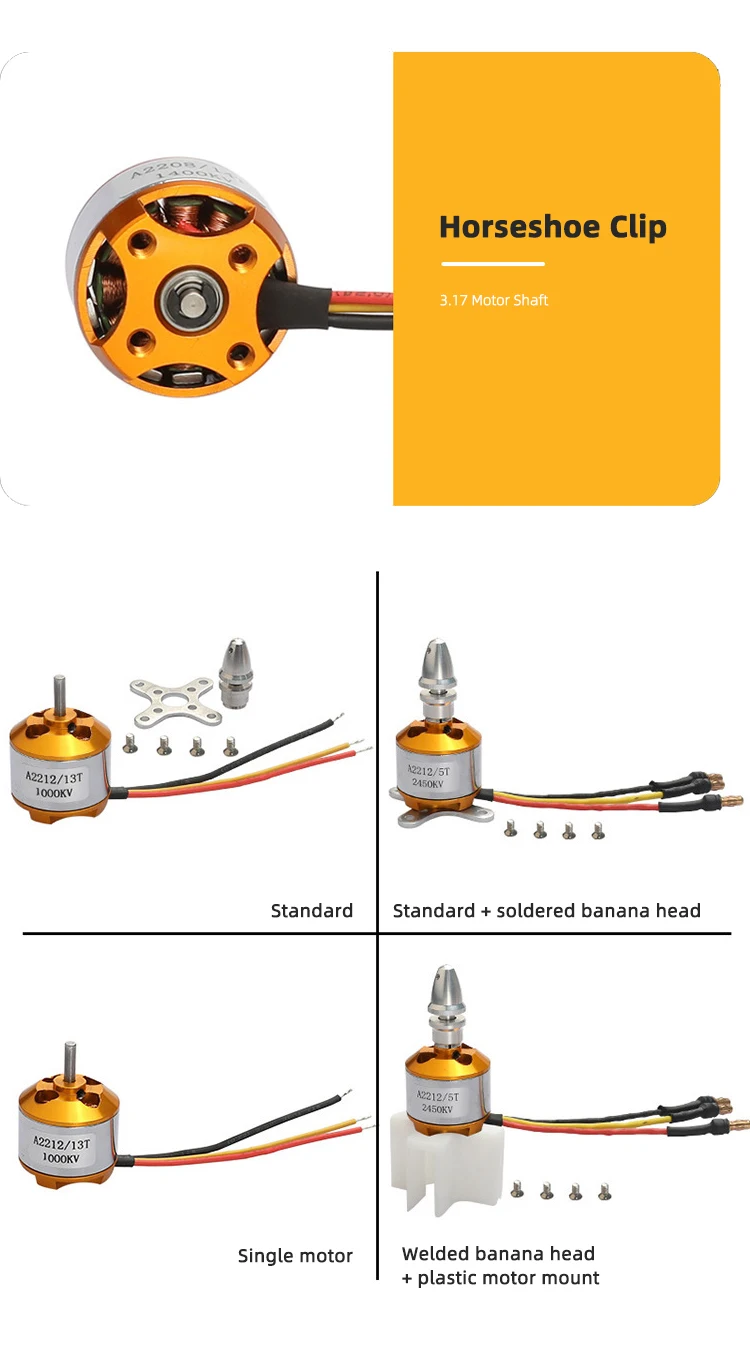10 ชิ้น ฟาราดี A2212 1400KV BLDC |   มอเตอร์โดรนน้ำหนักเบาประสิทธิภาพสูง