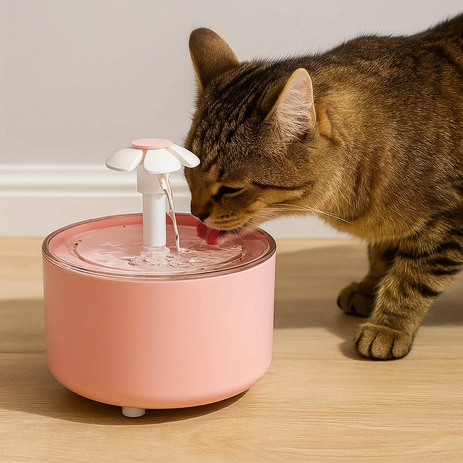 50Oz/1.5L Automatic Pet Water Dispenser, USB Powered, Silent Circulation, Floral Design, Suitable for Cats and Dogs of All Sizes, No Batteries Required, Durable and Easy to Clean, Suitable for Home and Commercial Use, Cat Water Dispenser with Playful Design, Transparent Water Flow