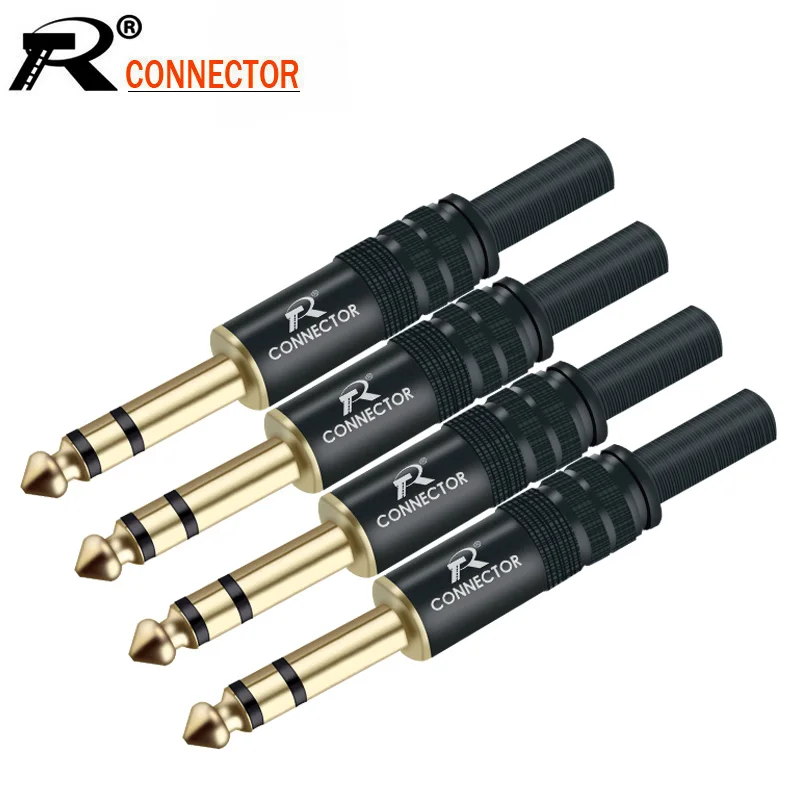 10 sztuk monofonicznych/Stereo pozłacanych 6.35MM złącza Audio i wtyczka wideo 12*1 6.3 gniazdo Audio złącze mikrofonu do elektroforezy w kolorze czarnym