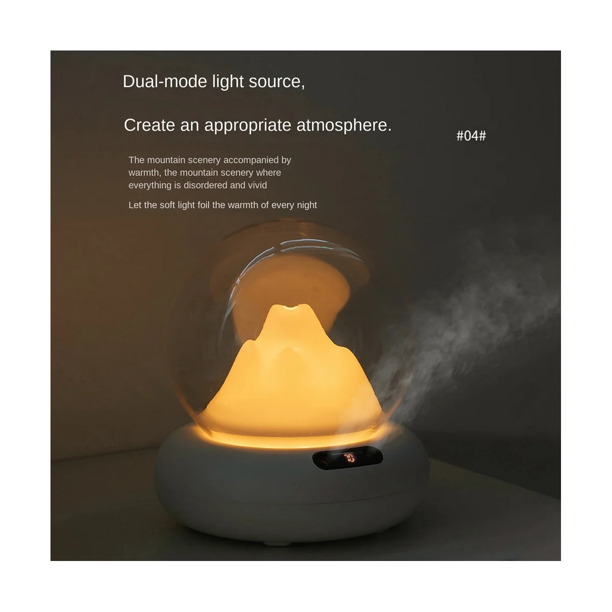 2L High Volume Air Purification Humidifier Aromatherapy Essential Oil Diffuser with Atmosphere Light for Bedroom Home