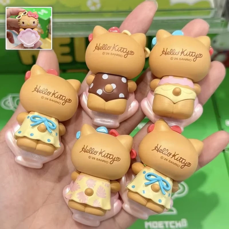 new Hello Kitty hipper Blind Box Go To Beach Series Cute Lying Figure Phone Case Sticker Collectible Trendy Toy Desk Decor gift