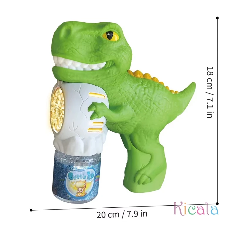 Dzieci dinozaur bańka automatyczna dmuchawa zabawki Tyrannosaurus pistolet do baniek mydlanych dzieci mydło wodne zabawki prezent urodzinowy na świeżym powietrzu