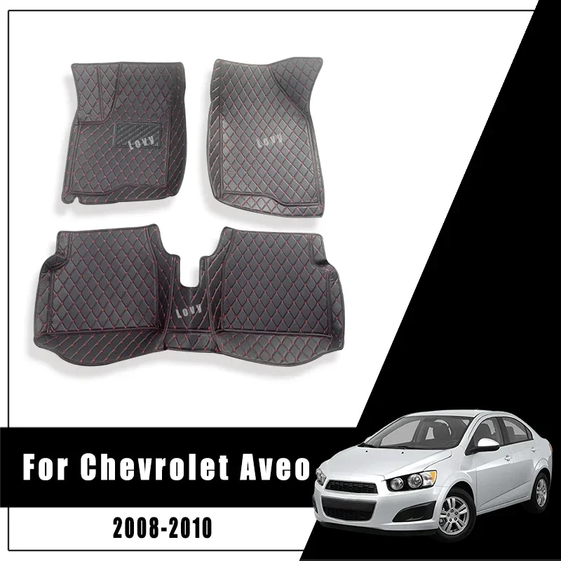 

Кожаные автомобильные коврики для Chevrolet Aveo 2010 2009 2008, водонепроницаемые антигрязные автомобильные подушечки для ног, автомобильные ковры