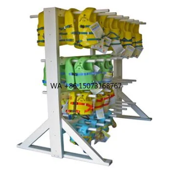 

Прочная стойка для спасательных курток из полиэтилена высокой плотности 64, вместимость для водяных парков и резервных магазинов