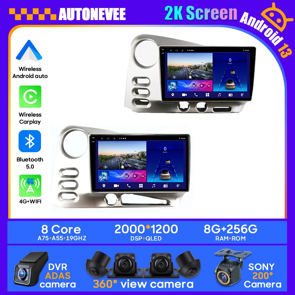 

Android 13 Car Radio Stereo Multimedia Player Unit GPS For For Toyota Matrix E130 E140 2002 2003 2004 2005 2006 Navigation Auto