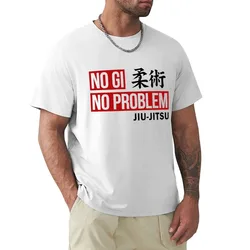 Vintage Jiu Jitsu No Gi No Problem T-Shirt for Men Pure Cotton T Shirt Martial Arts Brazilian Tee Shirt Birthday Present Tops