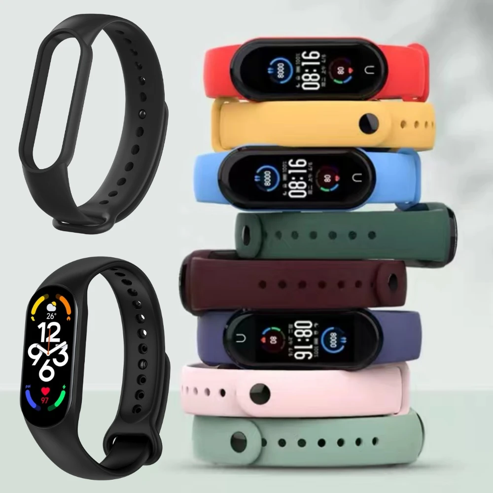 

Strap For Mi Band 7 6 5 4 3 Bracelet Xiaomi Mi Band 6 5 Strap Silicone Sport Watchband for Wristband 7 4 3 Replacement Wristband