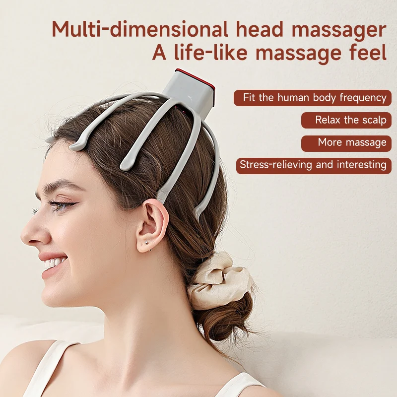 

10 Touch Massage Points Electric Head Massager Scratching Octopus Deep Scalping Relieves Tension Head Relaxing Health Care Tool