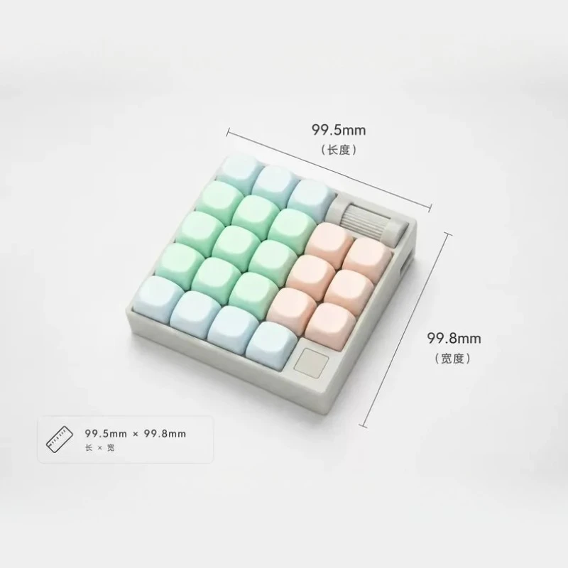 Mini 22key Keyboard Custom Fingerprint Recognition USB Docking Station Roller Multi Functional Control Hot Swap Office Keyboard