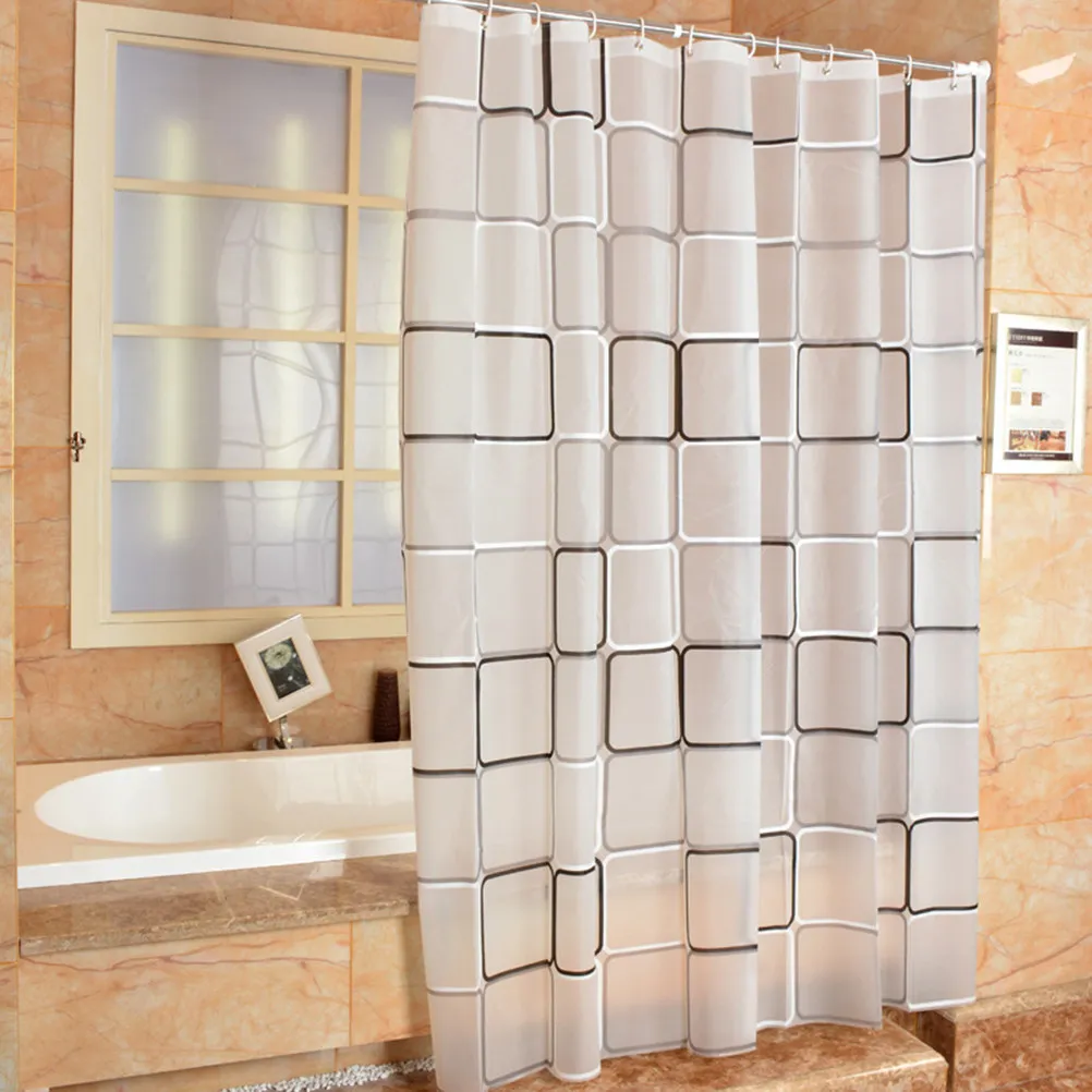 180 X200CM Grids Shower Curtain Bath Curtains for Bathroom Geometric Patterns Bathtub Checked Long Lasting