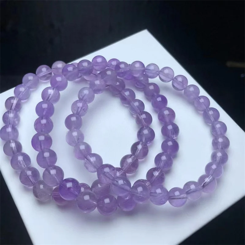 

Natural Amethyst Bracelet Women Reiki Fengshui Healing Energy Strand Bangles Fashion Jewelry Gift 1PCS 7.5mm