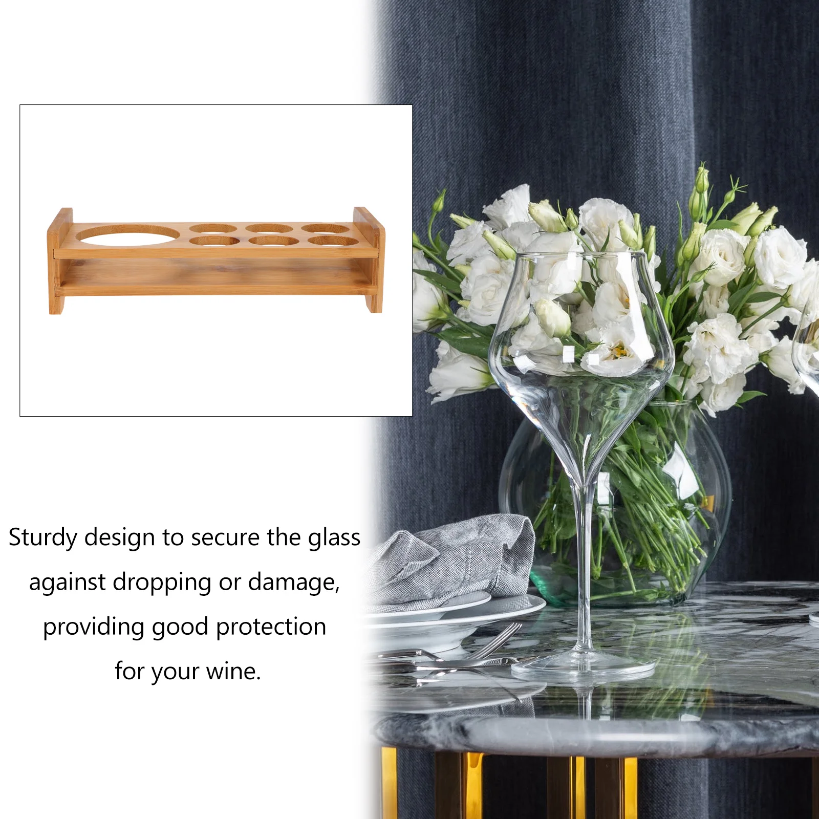 

1Pcs Wine Cup Rack Bamboo Holder Creative Desktop Storage Stand for Home Bar Restaurant Decorative Cup Bracket Organizer