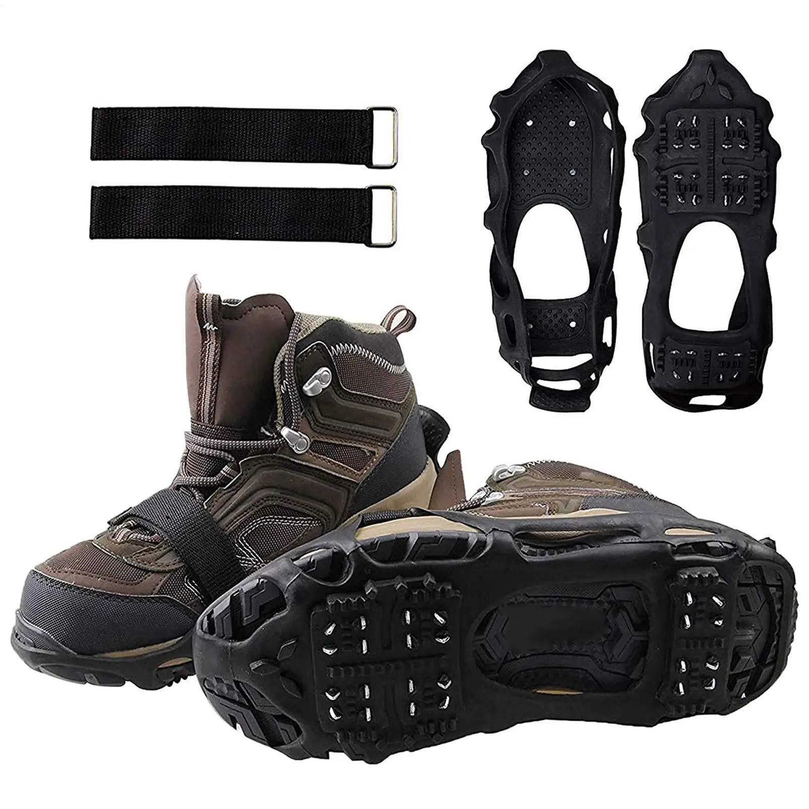 24 سن الأشرطة TPE الثلوج المرابط المضادة للانزلاق أغطية الحذاء الصيد تسلق والعتاد الجليد والثلج المضادة للانزلاق الأحذية المسامير الشتاء المشي لمسافات طويلة #3