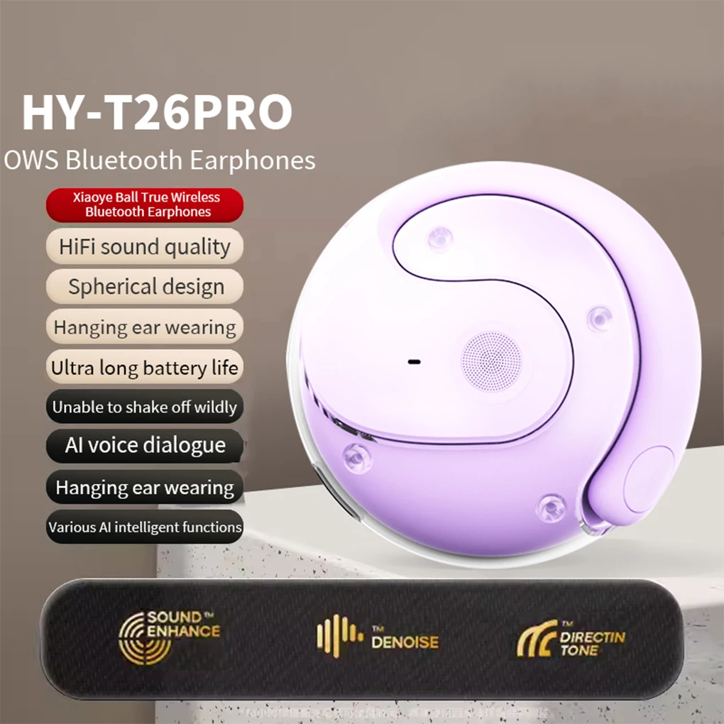 HY-T26 Pro Headphones Bluetooth 5.4 Earphones HIFI Stereo Sound quality Long Battery Life Earbuds Wireless Language Translator