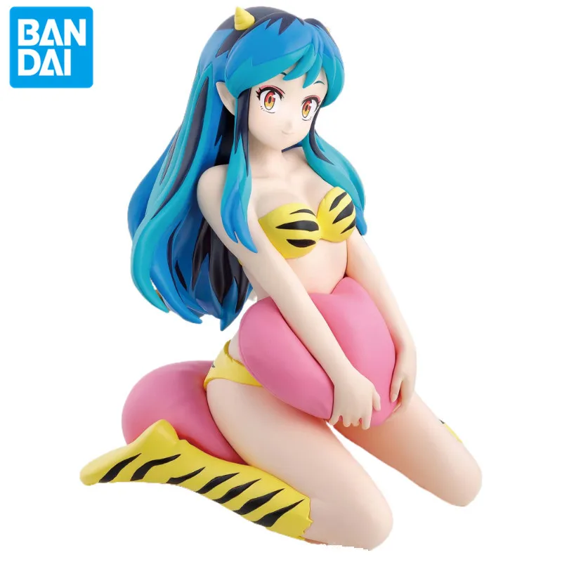 Bandai Genuine Anime Lucky Boy Ram Cute Girl PVC 13cm Character Scene Hand Figure Ornament Model Toy Gift Doll Collection