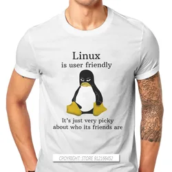 Linux Operating System Tux Penguin Men's TShirt User Friendly Just Picky Distinctive T Shirt Original Casual Sweats New Trend