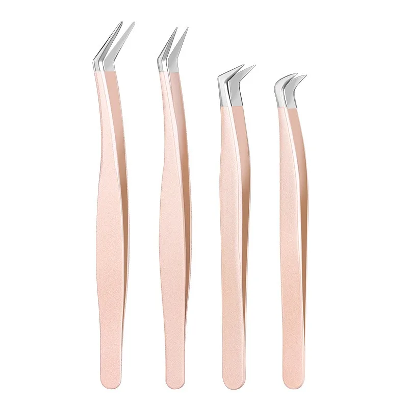 Color Grafting Eyelash Tweezers Dolphin Gold Feather Clip Durable and Non Deformable Portable Eyelash Blooming Tweezers Tool