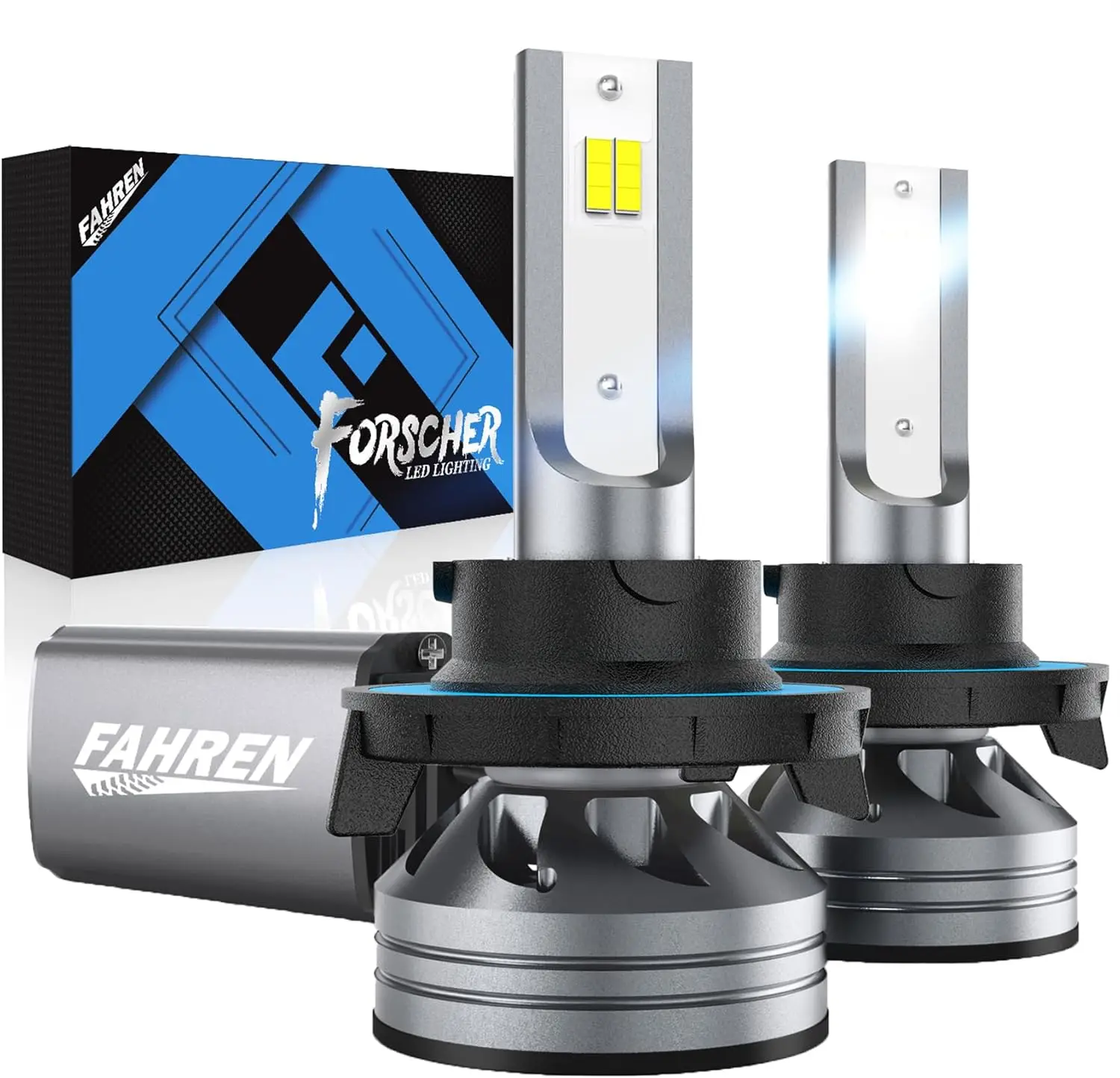 

FAHREN LED 9008 Fog Lights H13 Fog Bulbs 6500K Cool White Fog Bulbs with Turbo Fan, IP68 Waterproof Pack of 2