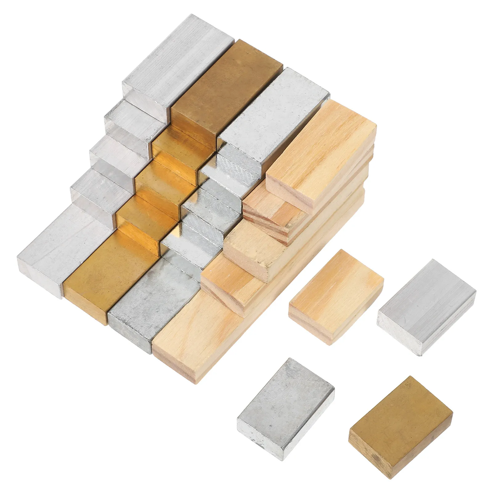 24Pcs Multi Material Physics Density Blocks Rectangular Set Science Lab Teaching Tool Classroom Education Student Density
