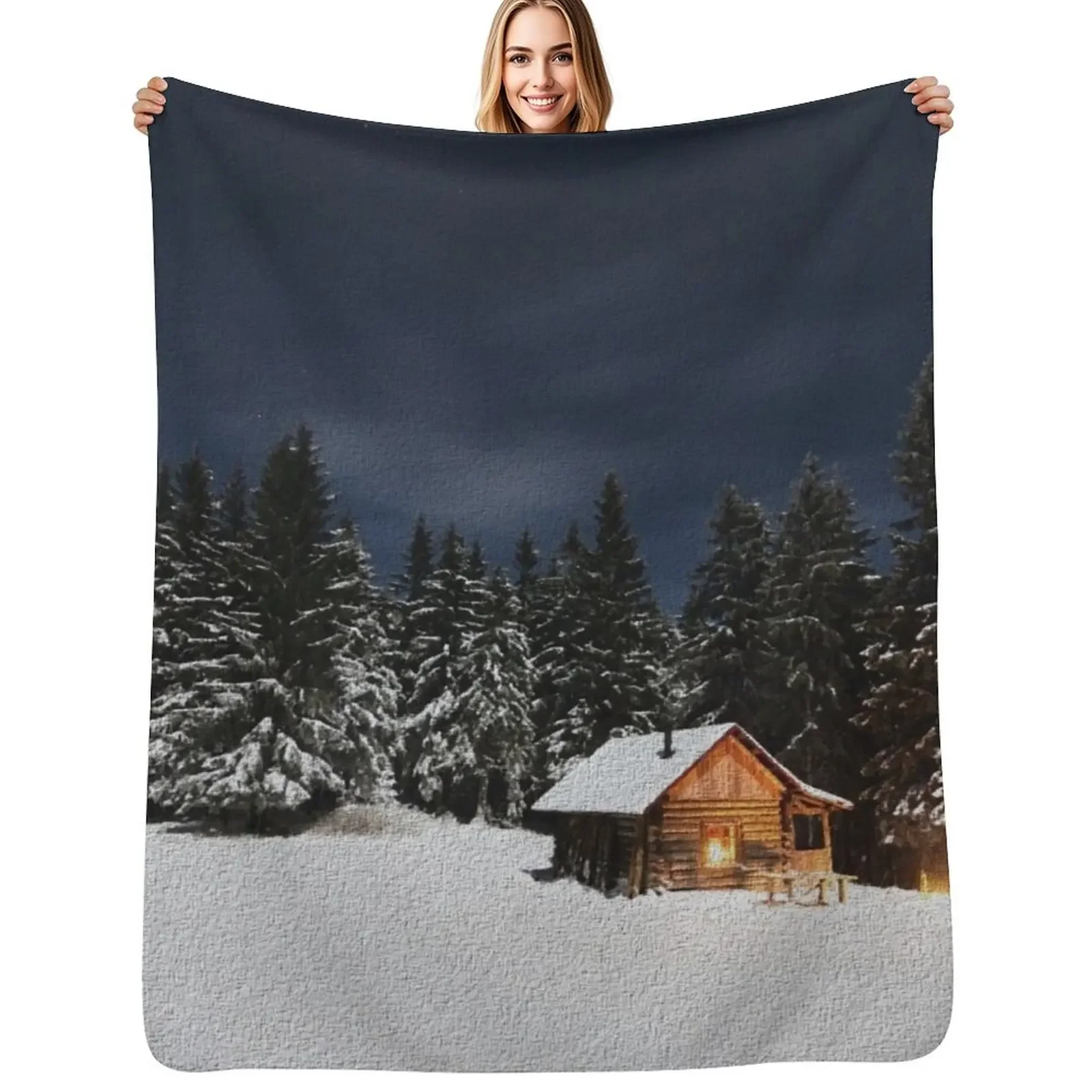

Winter In The Woods Throw Blanket Plush funny gift Blankets For Bed Summer Beddings Blanket