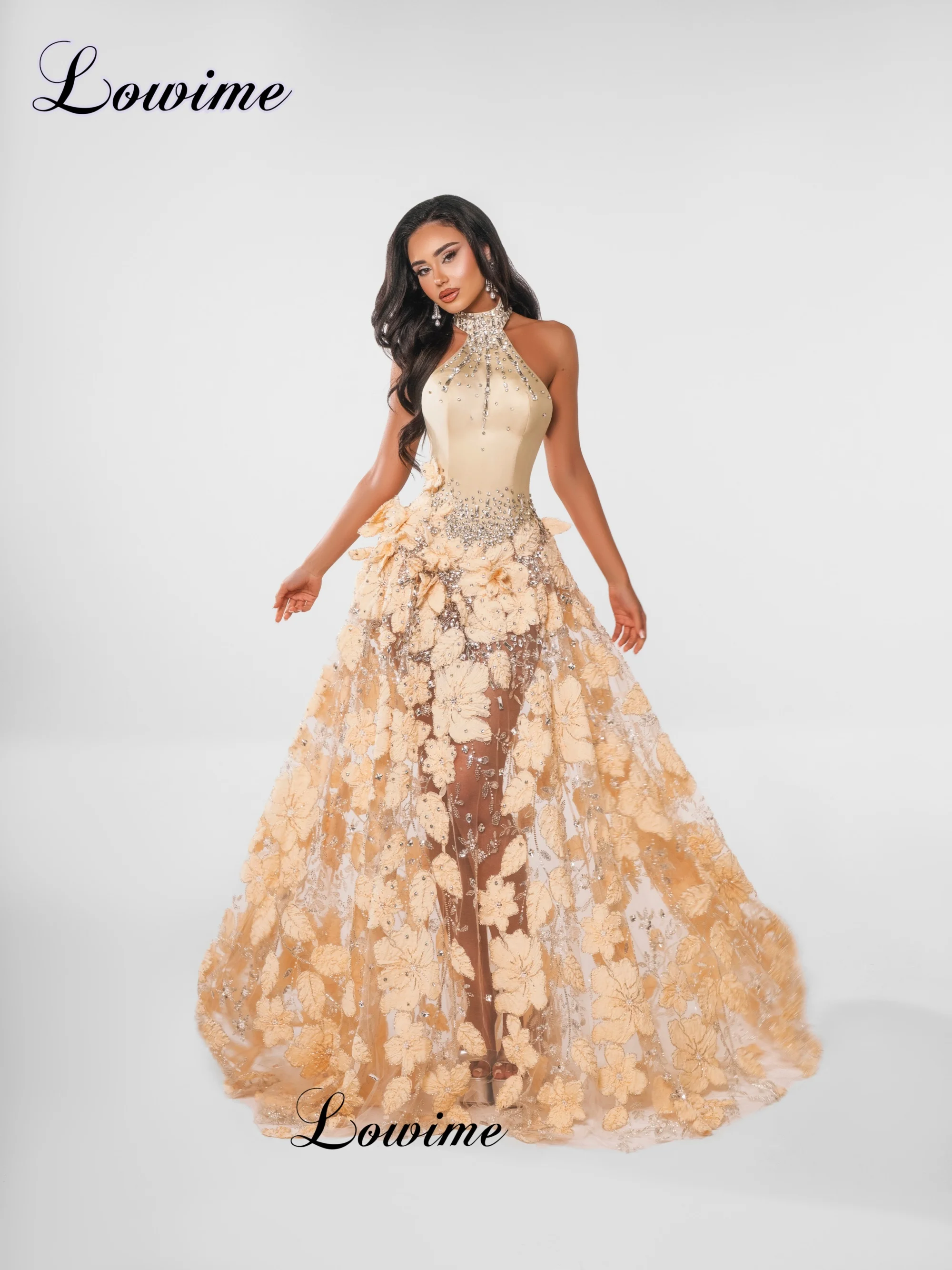 Haute Coutures Newest Elegant Celebrity Dresses 2027 Halter Red Carpet Runway Dresses Evening Gowns Vestidos De Gala Customized