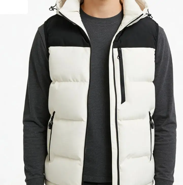 Spring and Autumn Multi Pocket Waterproof Outdoor Hoodie Detachable Hat Sleeveless Coat Breadms Men's Vest