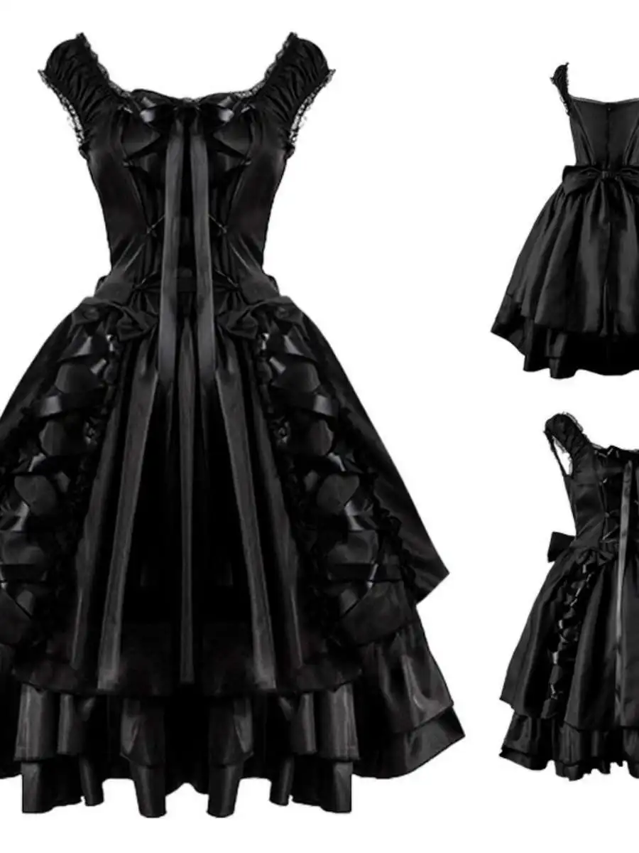 

Готическая Лолита Dr, женский классический многослойный галстук-бабочка с кружевным воротником, костюм на Хэллоуин, полиэстер, весна-лето, моя