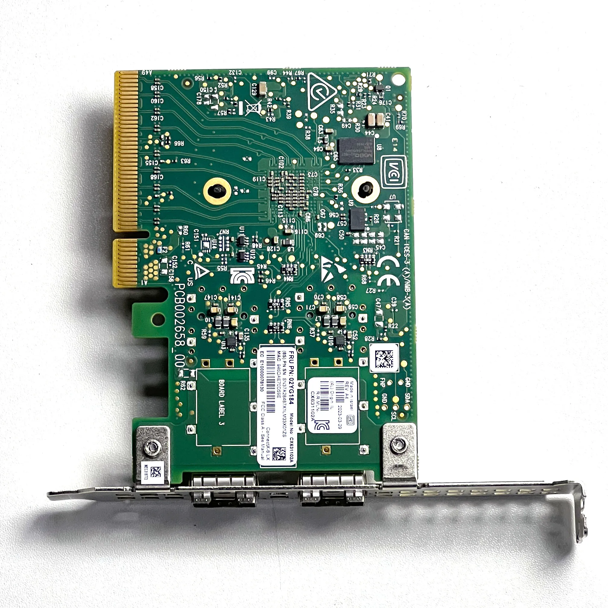 2025 رائجة البيع 25G SFP28 بطاقة شبكة إيثرنت PCIe 4.0X8 2-Port محول سلكي داخلي MCX631102AN-ADAT خادم WiFi SFP Interfa