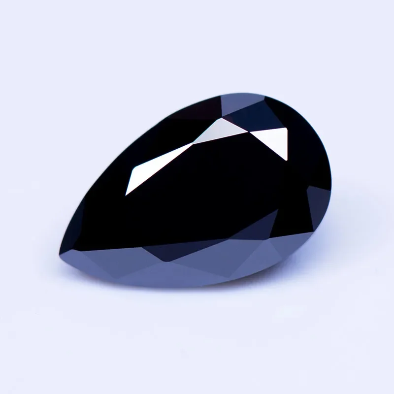 

Moissanite Gemstone Pear Cut Primary Color Black Lab Grown Diamond for Advanced Jewelry Making Materials with GRA Certificate