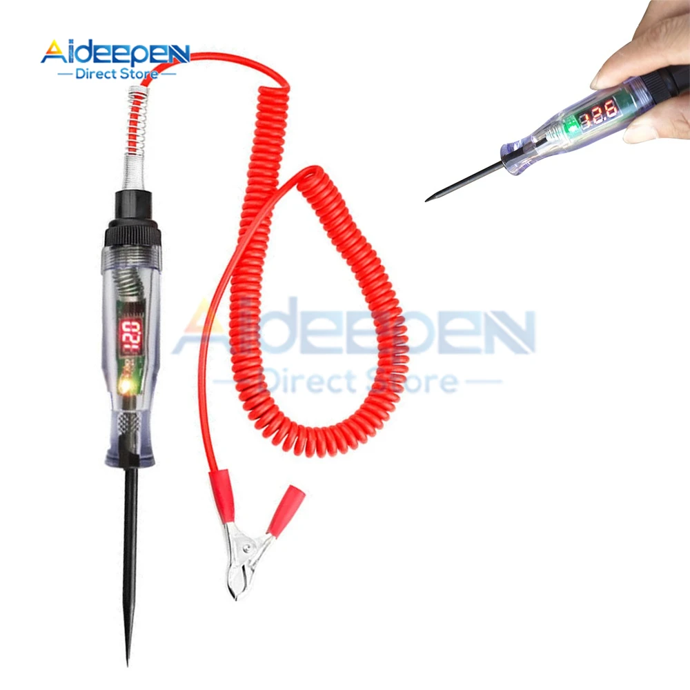 6V 12V 24V Diagnostic Tools Test Pen DC Auto Truck Tester Test pencil Car Voltage Tester with Spring Wire Automobile Circuit