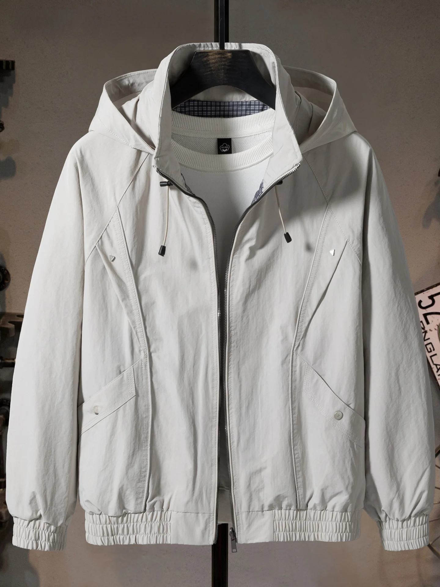 

Мужская повседневная куртка с капюшоном для активного отдыха, двусторонняя, ветрозащитная, из полиэстера, свободного кроя, удобная для поездок на работу