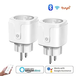 Smart WiFi Plug com Temporizador, Adaptador UE, Tomada, Monitor de Energia, Funciona com Tuya, Alexa, Google Home Assistant, 16A, 20A