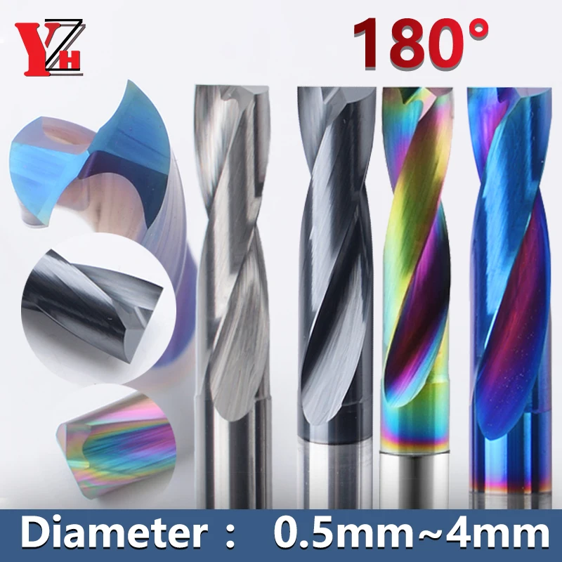 

YZH D0.5~4mm Carbide Flat Drill 180° HRC65 HRC55 HRC50 Countersunk hole/Inclined surface/Cross hole External Cooling