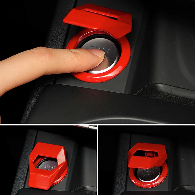 Car Engine Start Stop Switch Button Cover Ignition Anti-scratch Protection Decorative Push Button Sticky Cover Car Interior