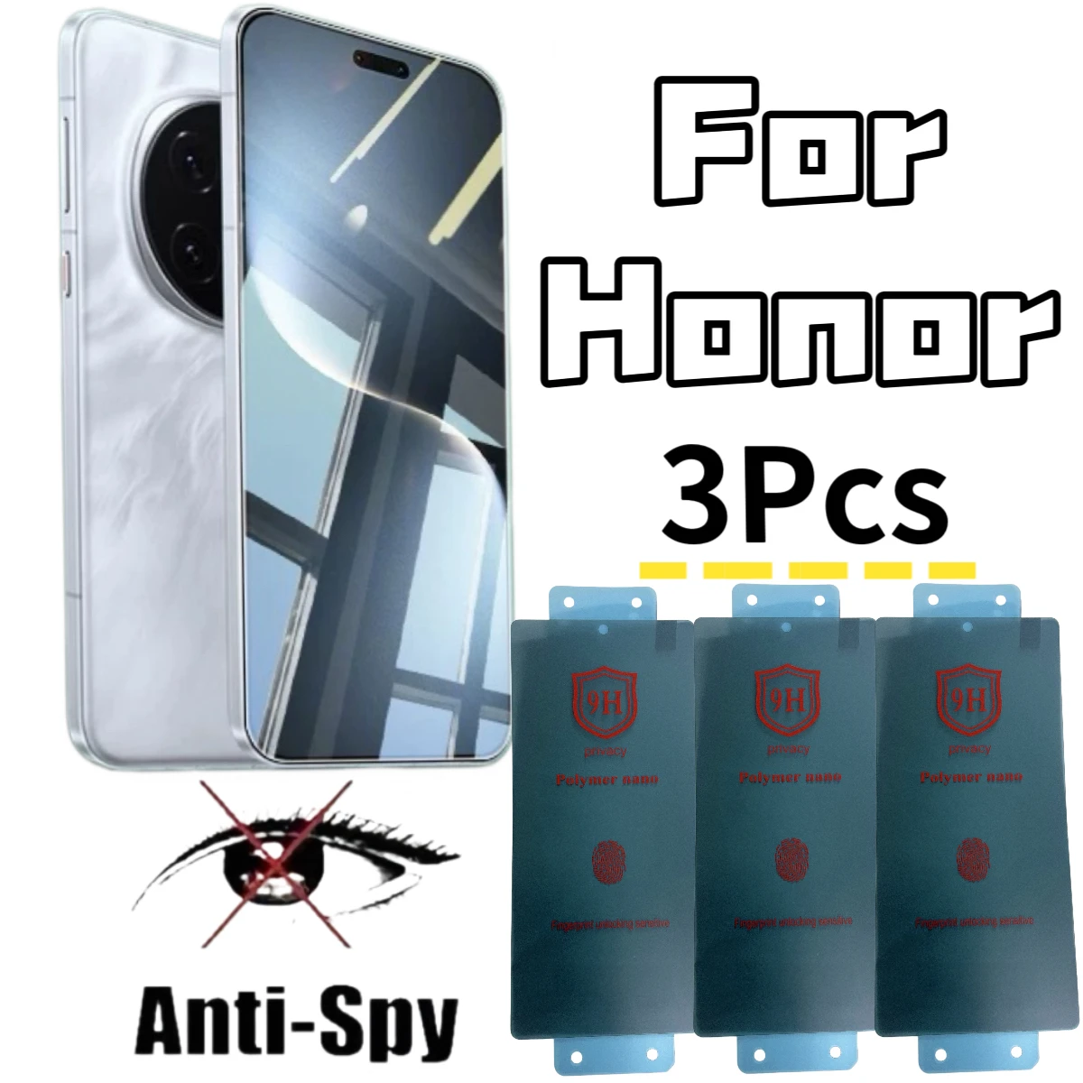 

Anti-peep screen protector for Honor Magic4/5/6 & 90/100 series, 3pcs, bubble-free, non-tempered glass