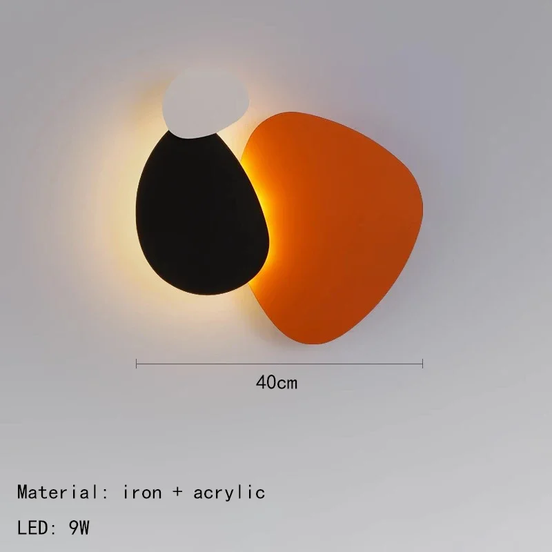 

Креативный красочный металлический настенный светильник, синий, белый, оранжевый, черный, домашняя атмосферная лампа для гостиной, спальни, лестницы, прохода, ресторана