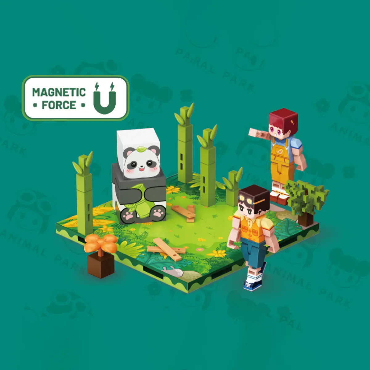 عالم المغناطيس - سلسلة الكرتون، مكعبات بناء حيوانات مغناطيسية، ألعاب تركيب مغناطيسية للأطفال بأشكال متنوعة