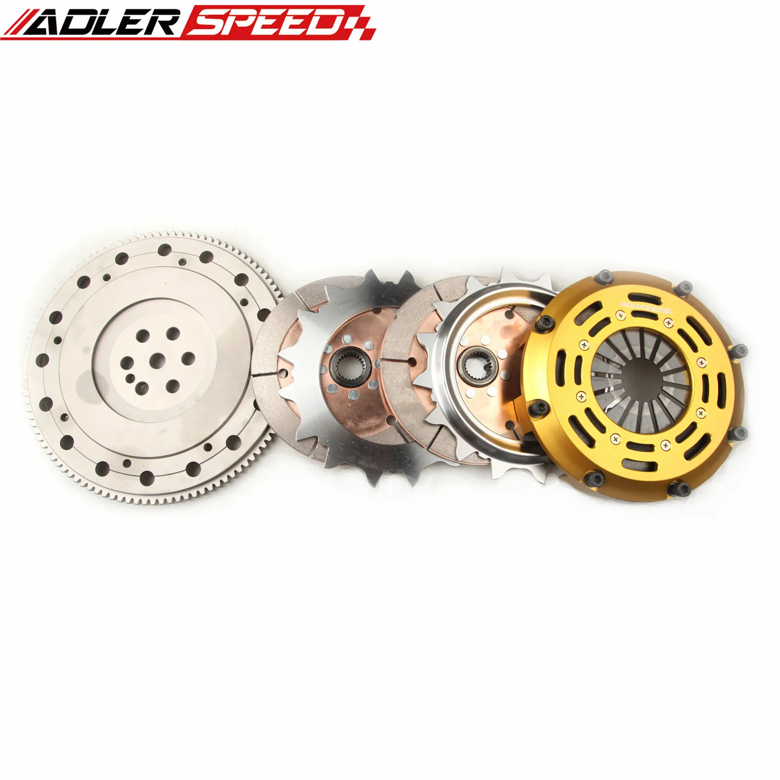 

ADLERSPEED RACING CLUTCH TWIN DISC & FLYWHEEL FOR ECLIPSE TALON TSI LASER RS 4G63 6 BOLT