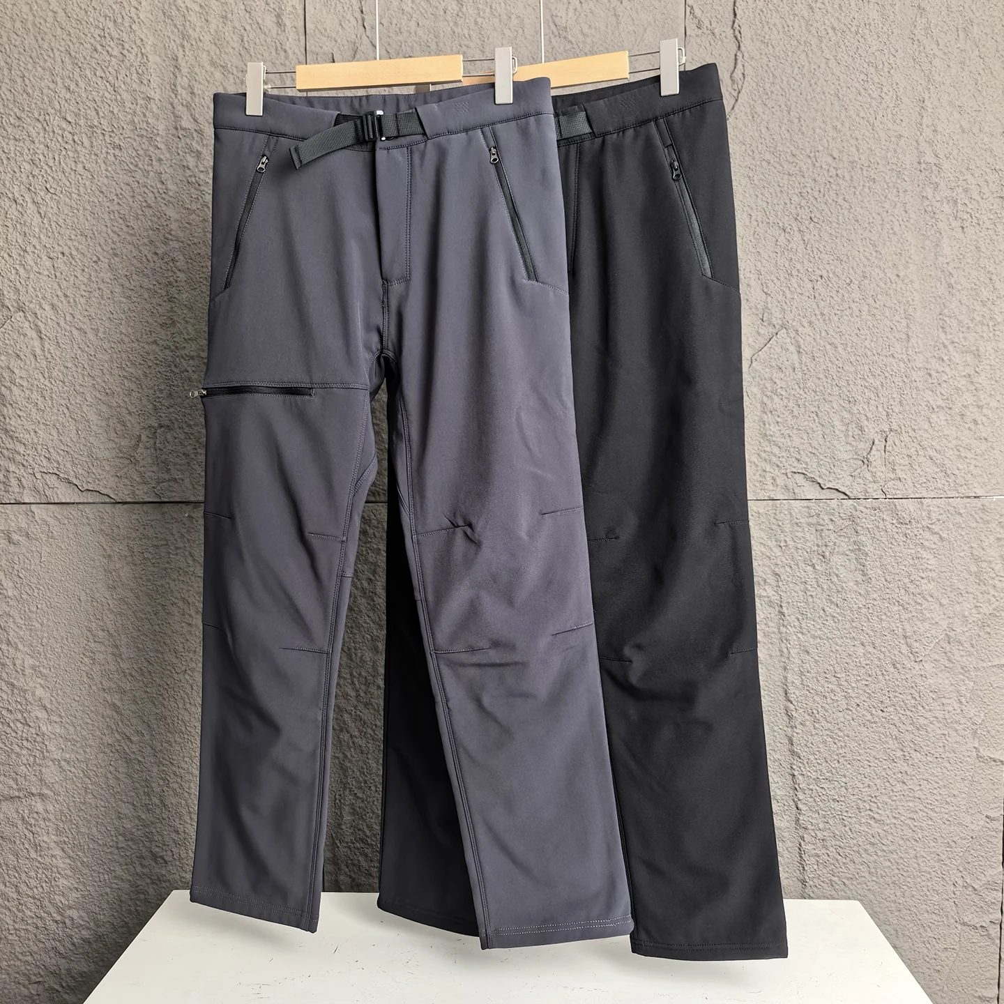 

Men's Casual Soft ell Pants Cosite Fce 3D Cutting Warm Elastic Waterproof Windproof Sports Leisure Straight Leg Pants