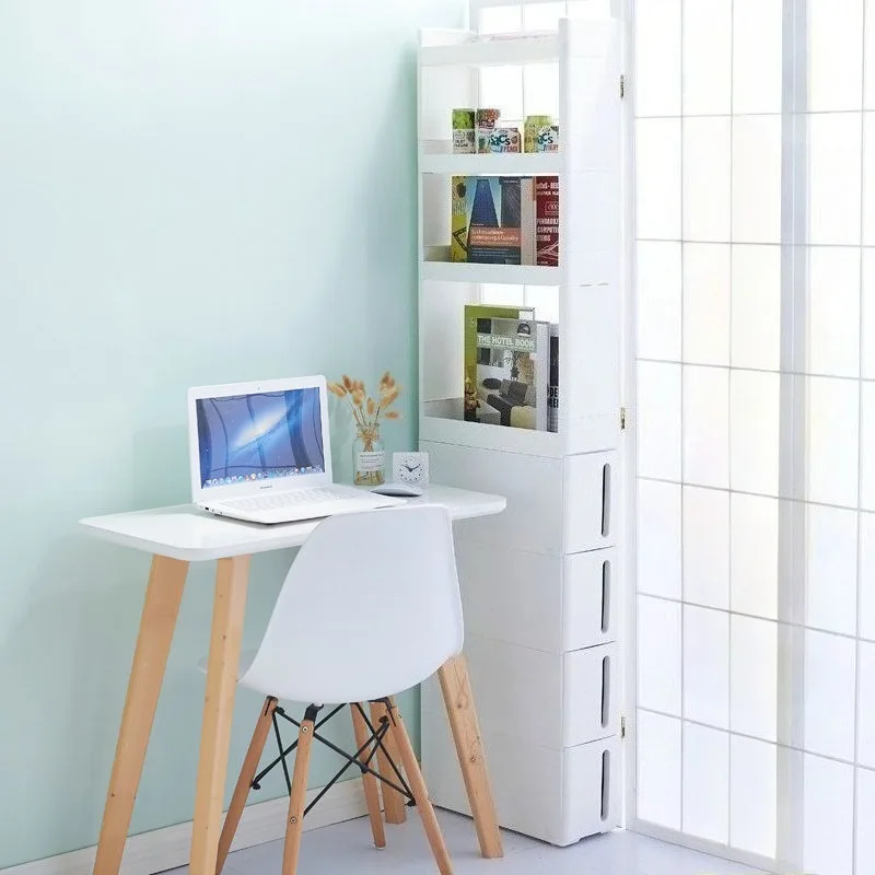 Matte Multilayer Storage Cabinet Smooth Drawer Open-ended Shelf Saving Space Floor-standing Modern Minimalist Style Home Storage