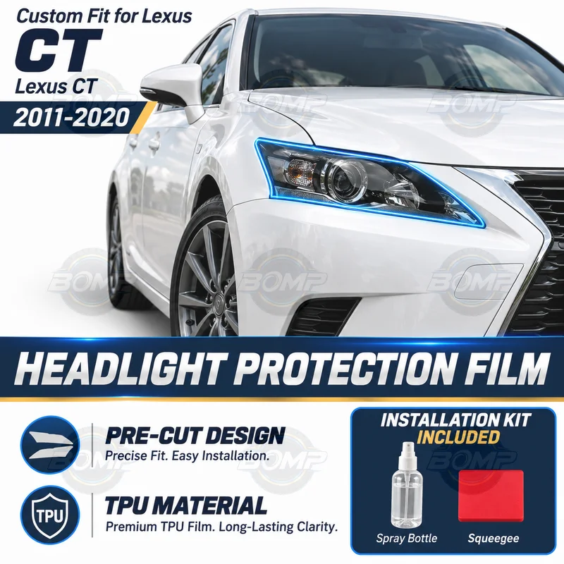 For Lexus CT CT200h 2011-2020 TPU Car Headlight Protective Film Transparent Black Headlamp Restoration Sticker