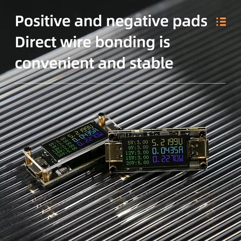 2025 جديد PD100W 5A متعدد الأغراض Decoy5/9/12/15/20 فولت 0.96 بوصة شاشة ملونة الجهد الحالي الطاقة إيجابية وسادة القطب الكهربائي السلبي