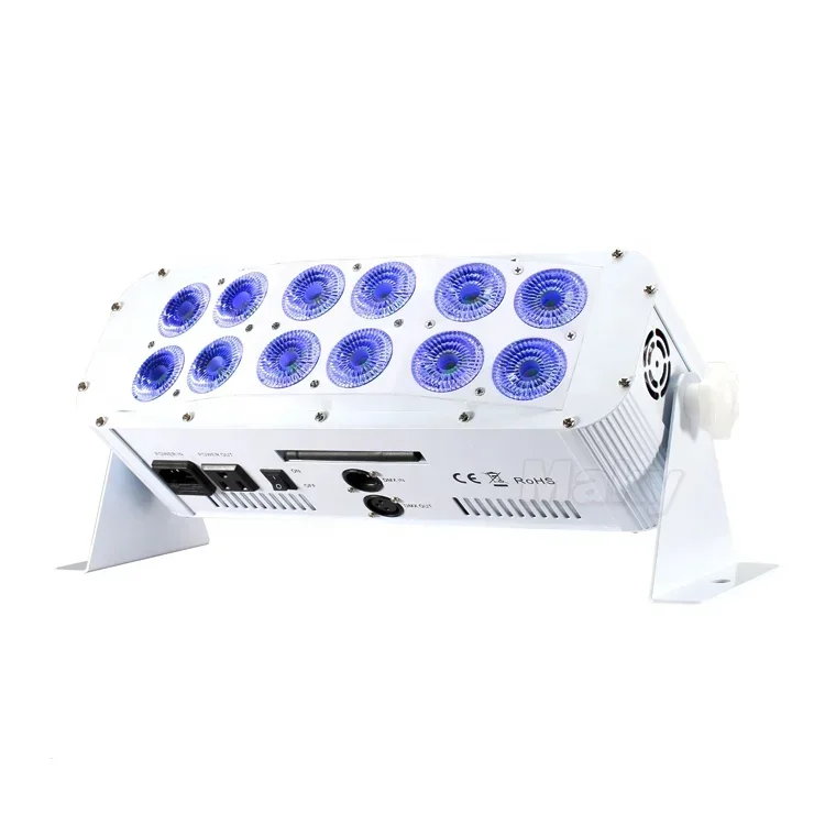 New Smart Dj Phone APP( WIFI) Control Battery Powered 12x18W RGBWA UV Wireless Led Uplight