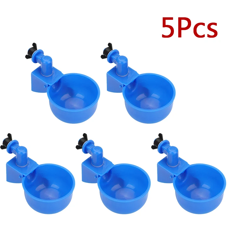 2/5Pcs Automatic Poultry Drinker Bowl Chicken Bird Water Cups Duck Drinking Machine Hanging Drinking Bowls Water Dispenser
