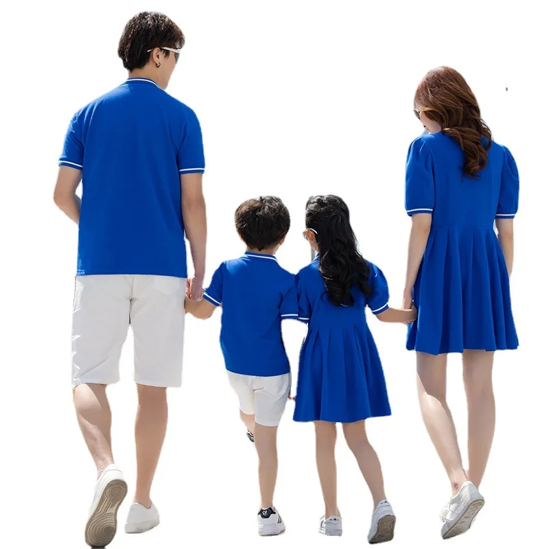 Family Look Matching Clothes Matching Family Cartoon Outfits Dress Sets Mother and Daughter Clothes Cotton Shirts Tee Family Set