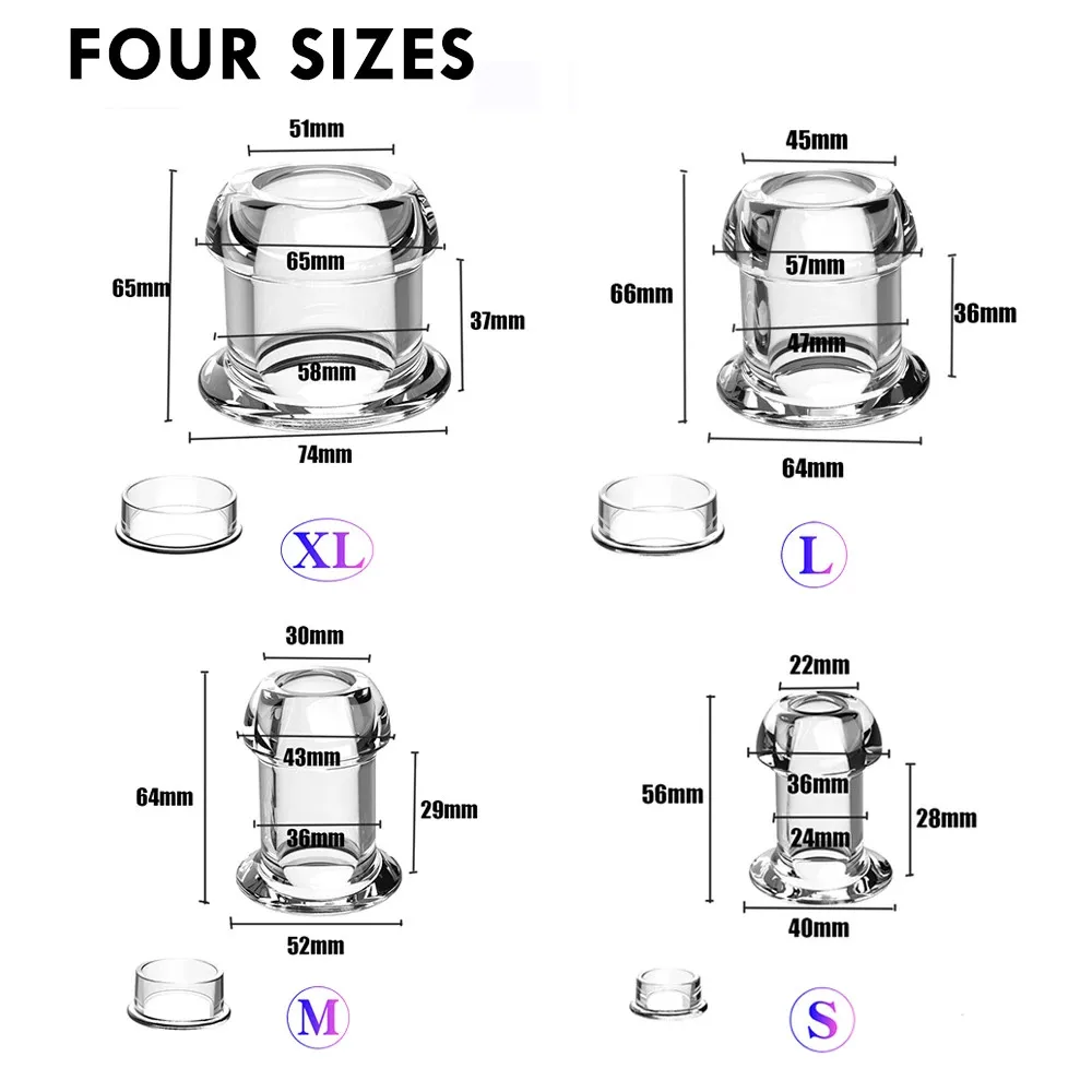 Adult Toy Hollow Speculum Peeking Anal Bead Butt Plug with Stopper Expander Tunnel Transparent Anus Dilation Adult Women Men Gay